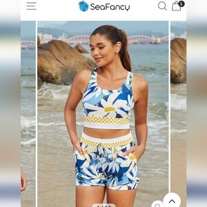 SeaFancy NWT(in packaging)Sporty Bikini Top and High-Waist Boy Shorts